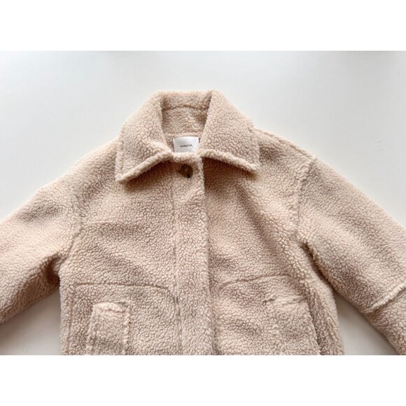 VINCE Beige Polyester Teddy Button Front Boxy Sherpa Jacket, Size XS - Picture 6 of 16